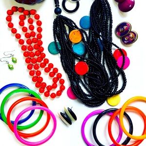Vintage 80s 90s Colourful Costume Fashion Jewellery Lot